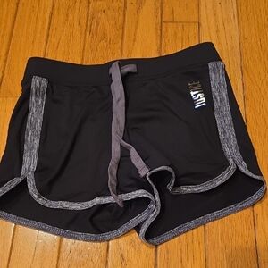 Justice Black and Gray Kids Shorts